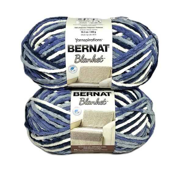 Bernat Yarnspiration Super Bulky “Faded Blues” Yarn (2 Skeins) - Picture 1 of 3